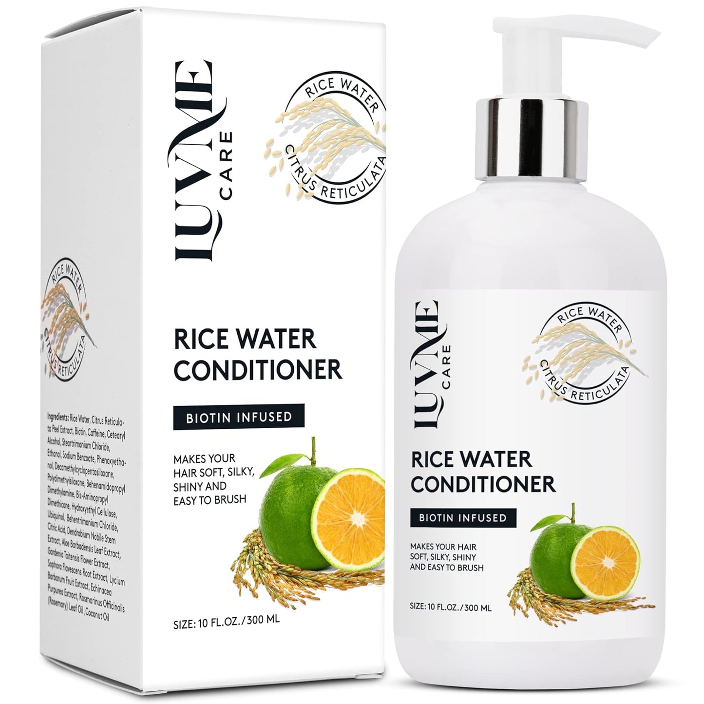 Rice Water Shampoo and Conditioner - Nourishing Hair Care for Healthy Shine | 12 oz