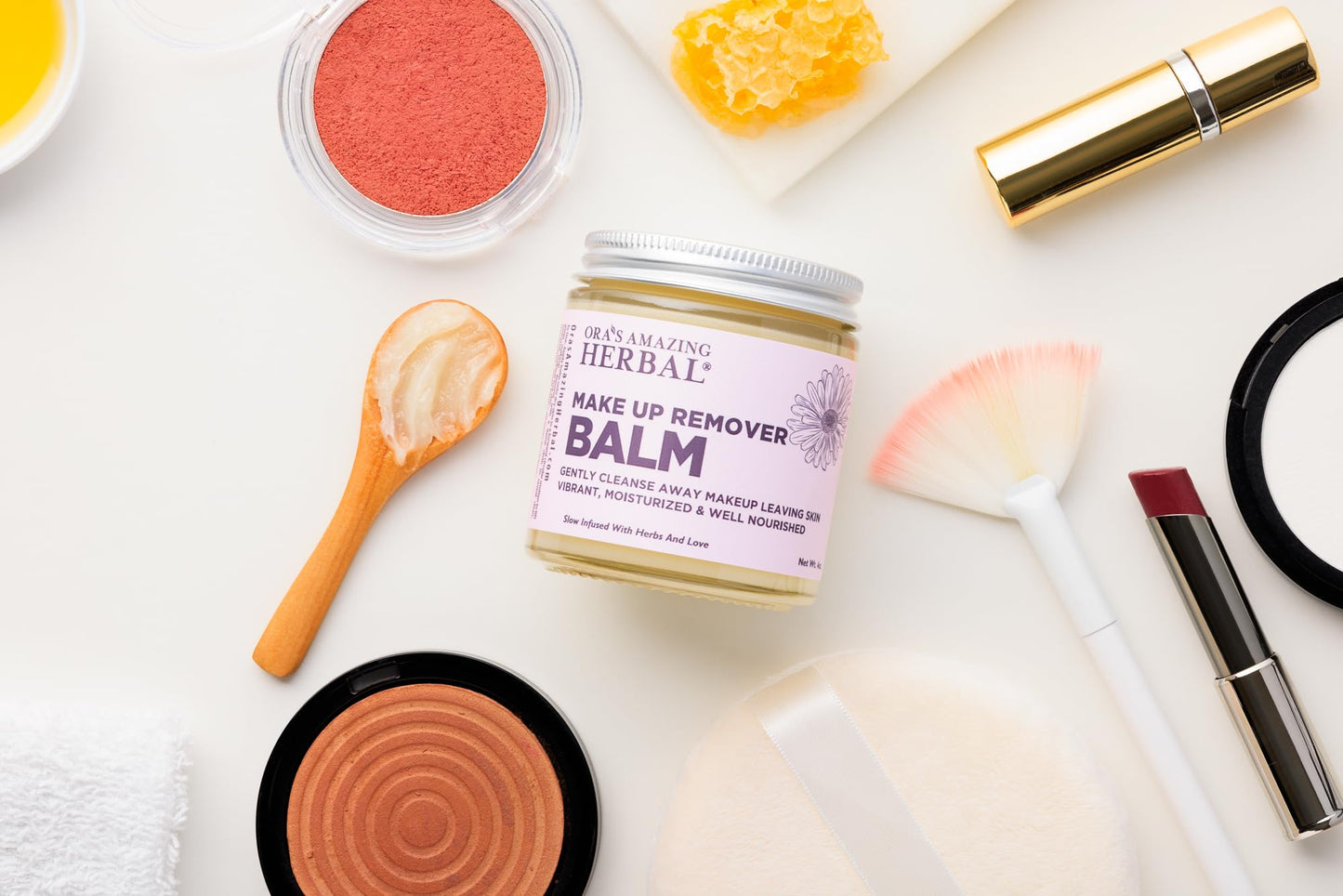 Ora's Amazing Herbal Makeup Remover Balm, Calendula Cleansing Balm with Licorice Root,