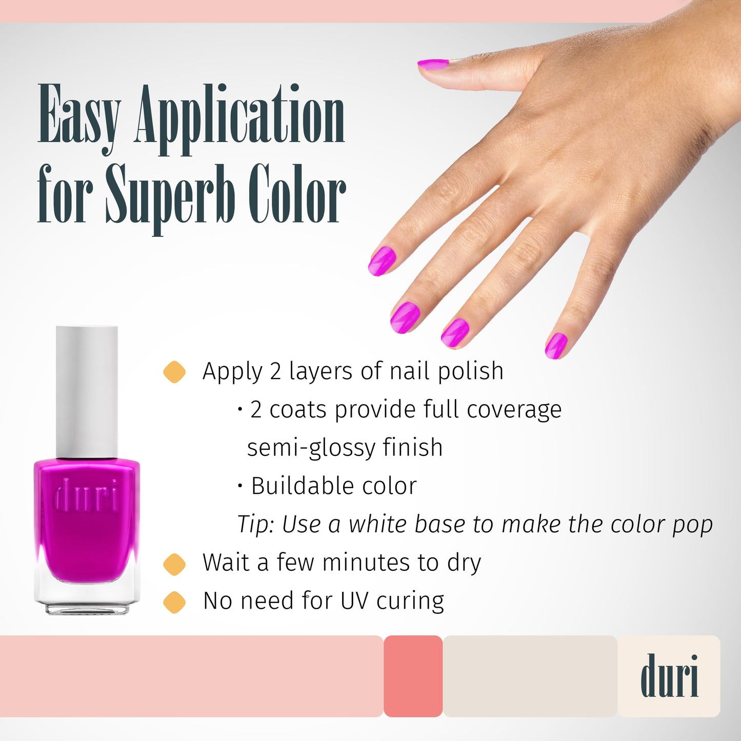 duri Nail Polish – Neon & Semi-Matte Collection, Bold Bright Colors, 0.45 Fl Oz