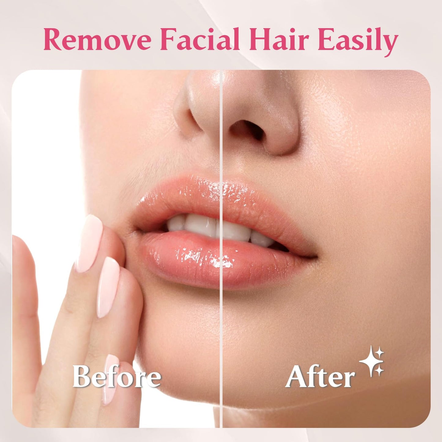 Facial Hair Remover for Women | Dual-Head Face Shaver Electric Hair Removal Device for Face,Lip, Chin | 2 Replacement Heads