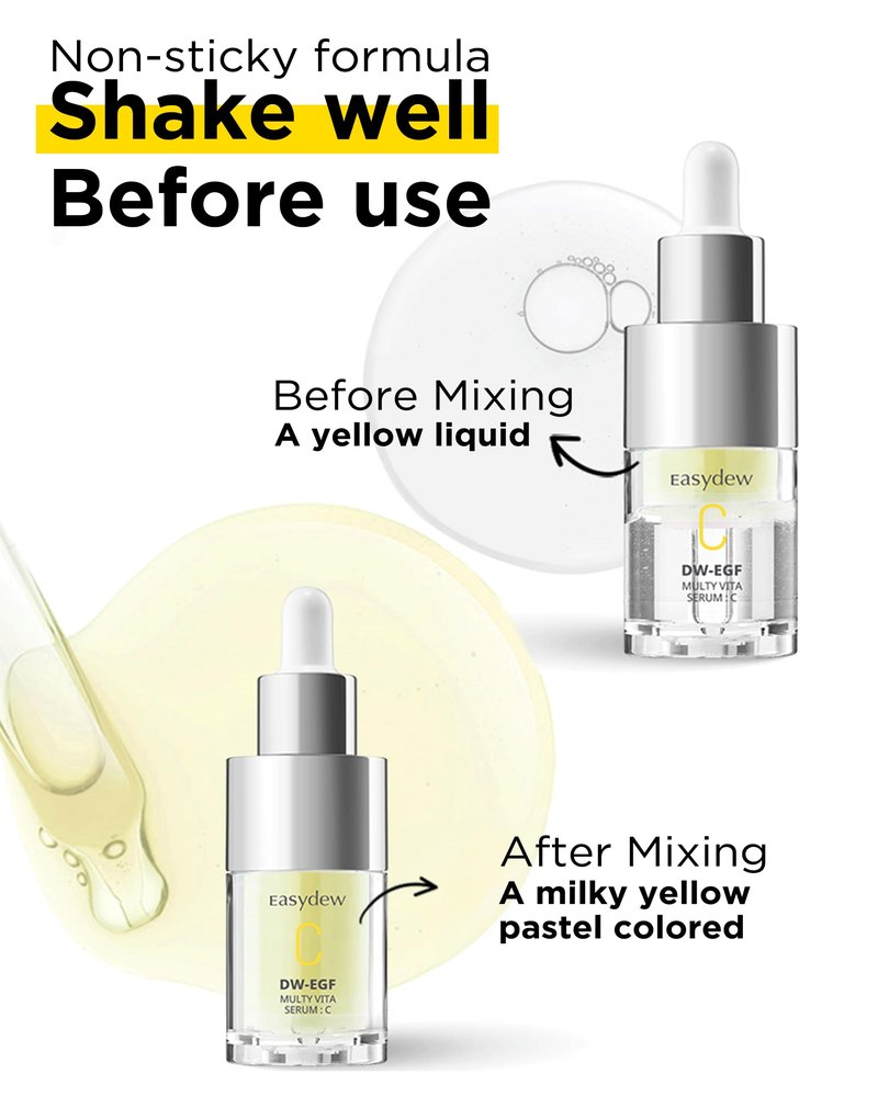EASYDEW Multi Vita C Serum - Korean Facial Serum for Uneven Skin Tone & Dull Skin with Vitamin C, EGF Peptide, Niacinamide - Prevent-Oxidation Skin Vitality & Radiance Complexion, 0.47 fl.oz.