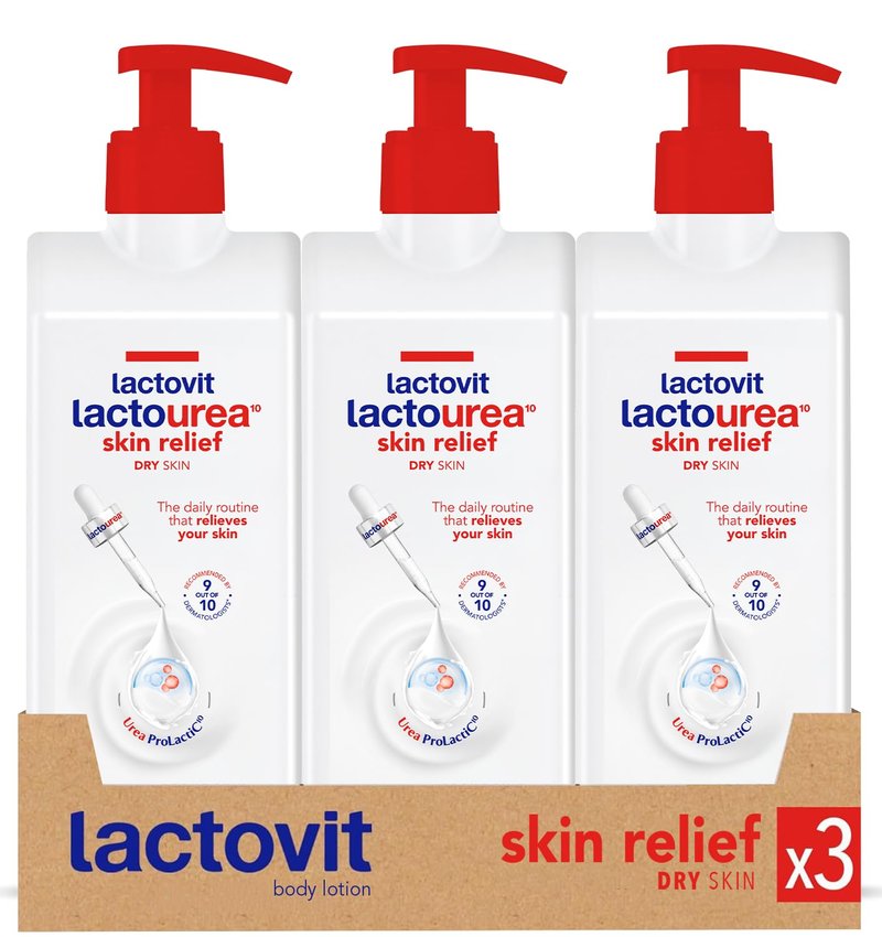 Lactovit Hydrating Body Lotion - Urea ProLactiC10 Complex for Dry Skin | Soft & Youthful Skin | 3 x 400 ml