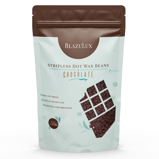 Blazulux Wax - Chocolate 1000g Hard Wax Beans for Hair Removal, Stripless, for Brazilian Bikini, Face, Eyebrows, Underarms, Arms, Chest, Back, Legs