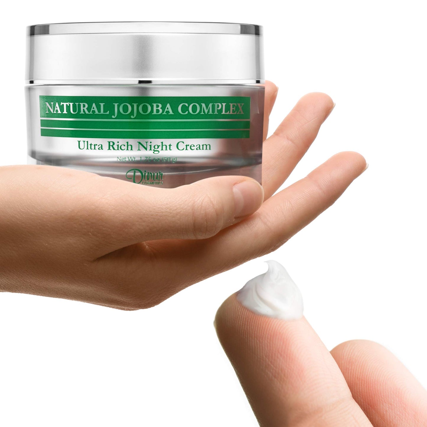 Dinur Cosmetics Natural Jojoba Complex Ultra Rich Night Cream Ultra Hydrating Moisturizer for Flakiness Dryness 1.75 oz/50 g
