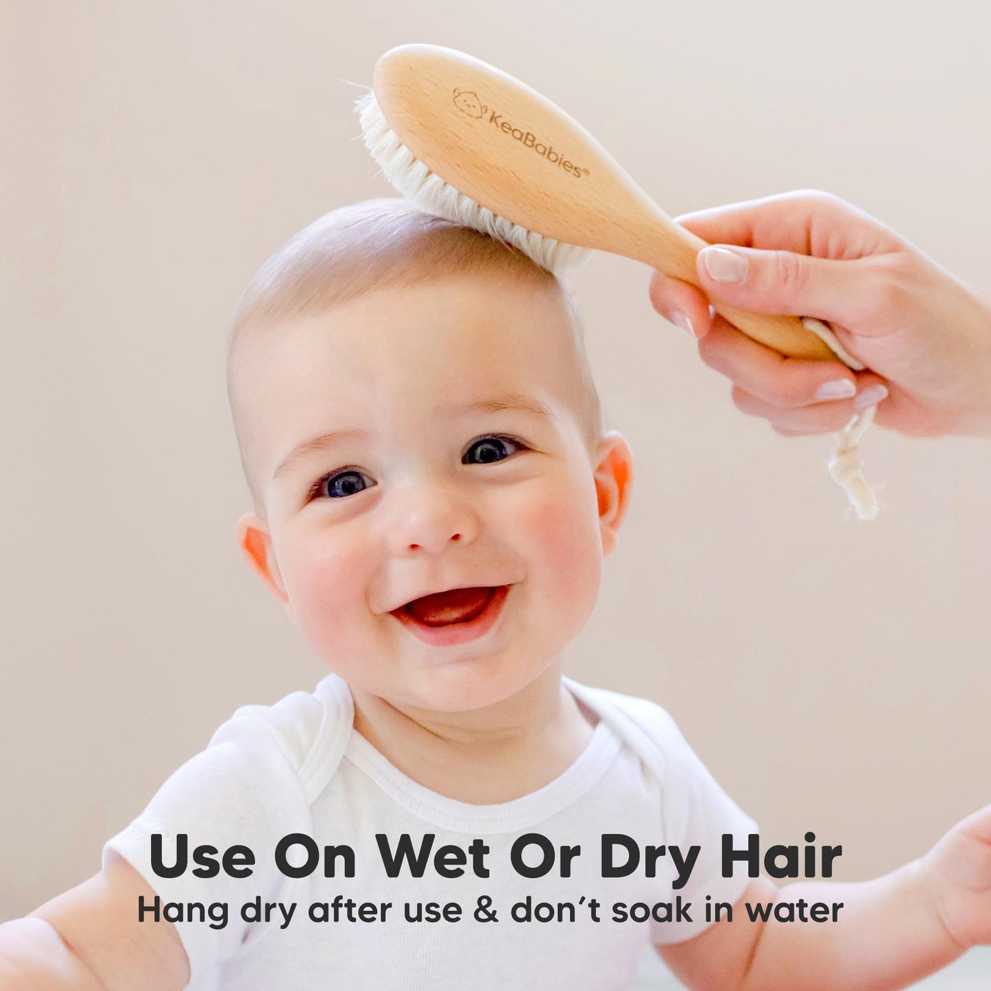 Wooden Baby Hair Brush for Toddler, Infant Cradle Cap (Walnut, Regular)