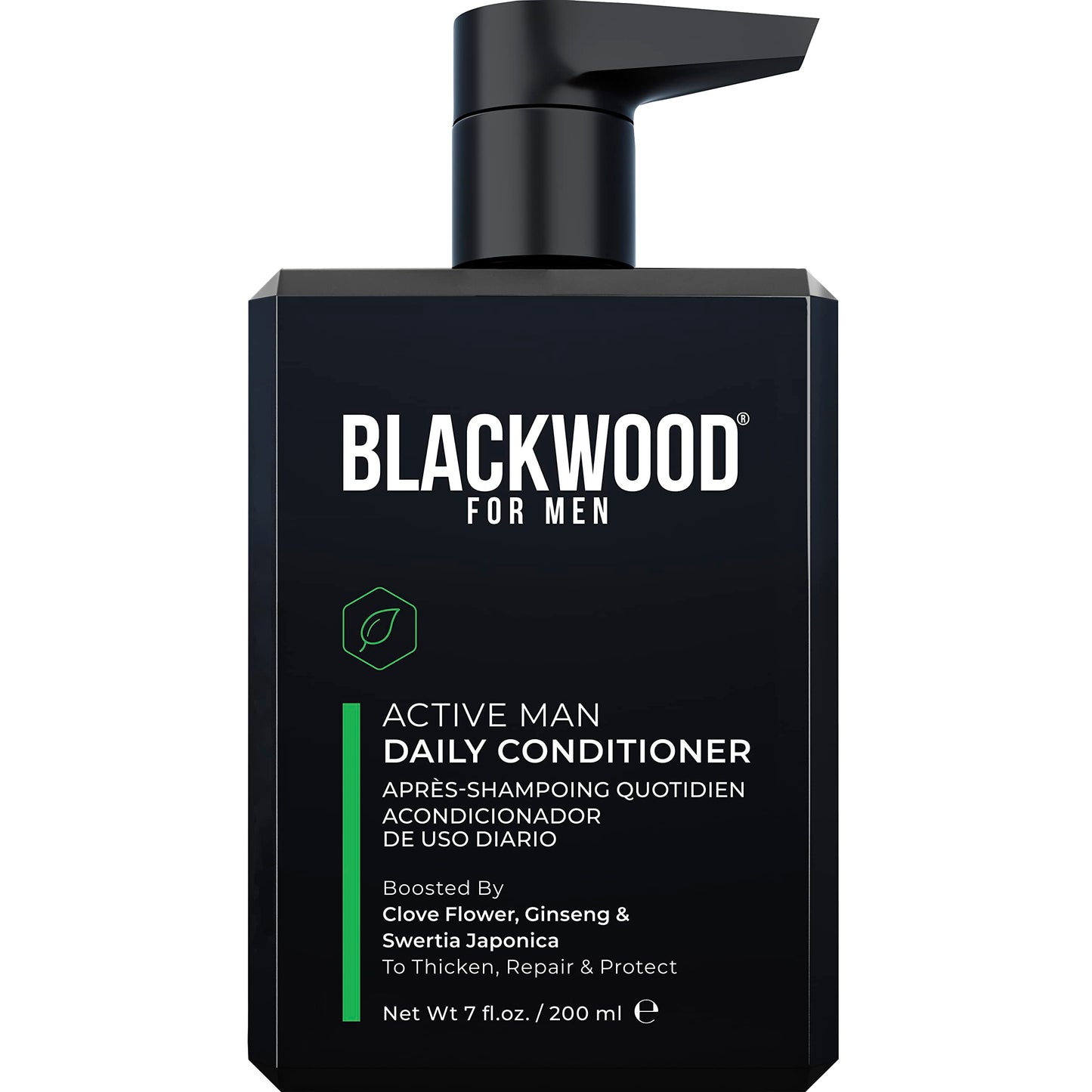 Blackwood For Men Active Man Daily Hair Conditioner for Men, Thickening Conditioner, Deep Nourishing Treatment for Shine, Hair Loss & Dandruff - Natural Vegan Formula Sulfate-Free, Paraben-Free