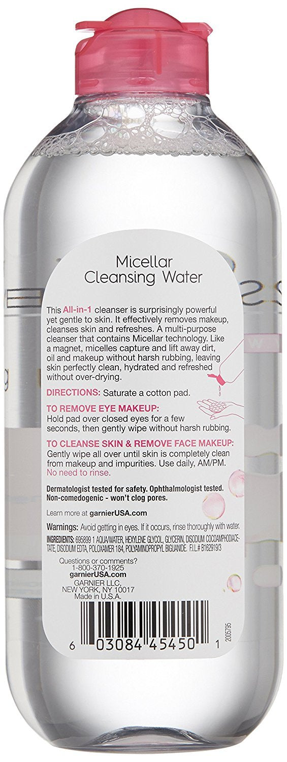 Garnier SkinActive Micellar Cleansing Water - Gentle Makeup Remover for All Skin Types | 13.5 Fl Oz (Pack of 3)