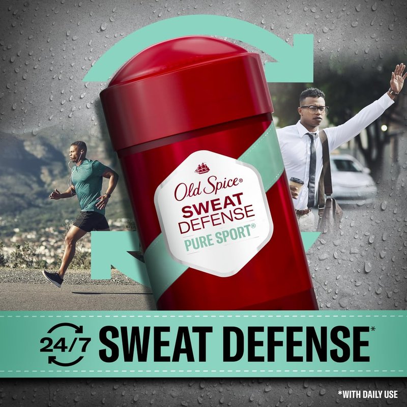 Old Spice Anti-Perspirant - Pure Sport+ Soft Solid | 2.6 Oz, Pack of 6