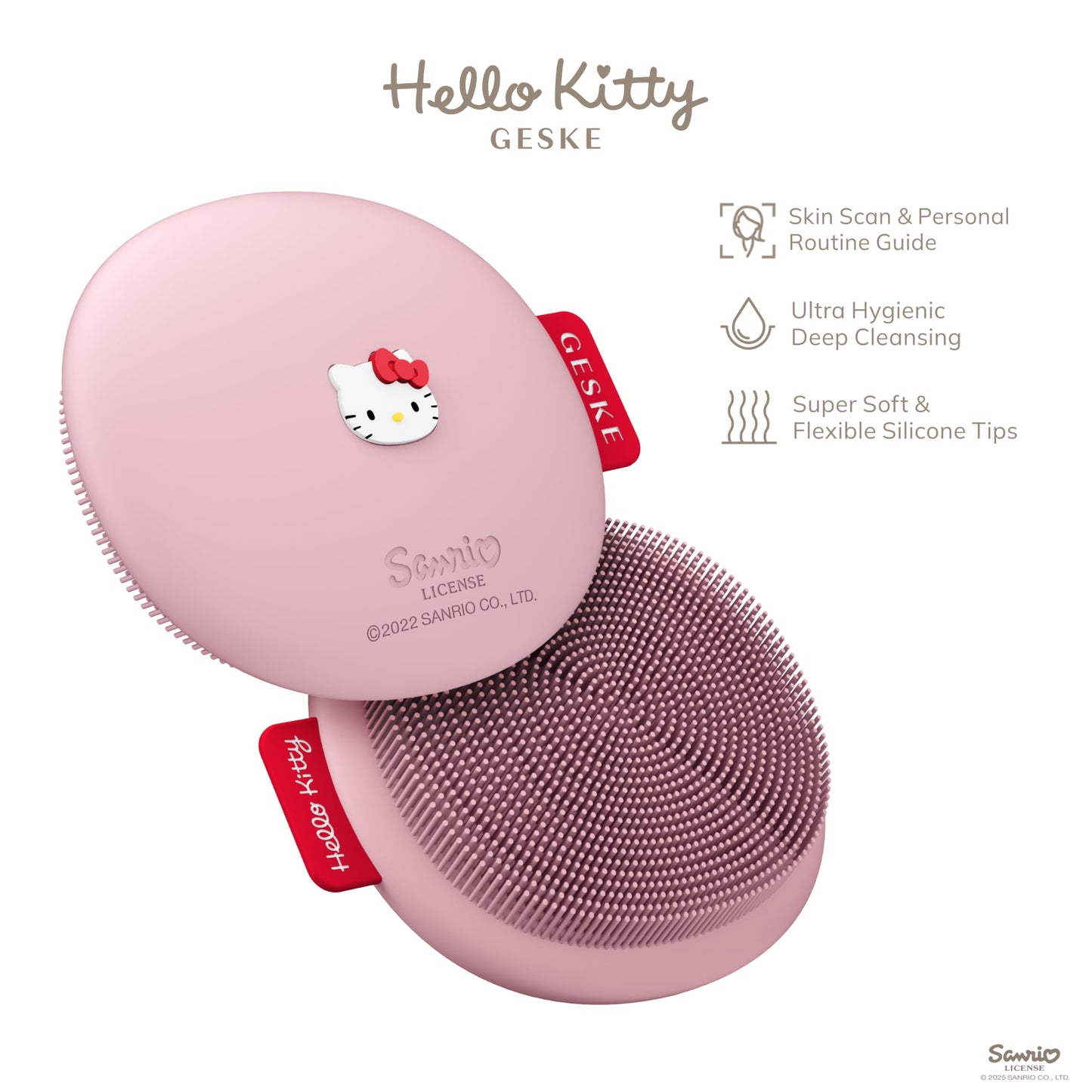 GESKE x Hello Kitty SmartAppGuided Facial Cleansing Brush | 3 in 1 | Gentle Cleansing