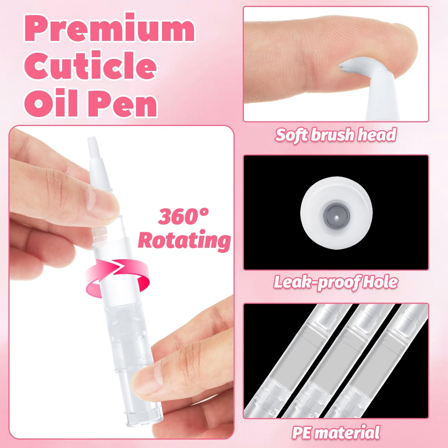 YAYODS 50 Pcs Empty Cuticle Oil Pen 5ml Nail Oil Pen Refillable Travel Transparent Twist Pens with Brush Tip for Nail Oil, Eyelash Growth Liquid Tube, Cosmetic Lip Gloss Container Applicators