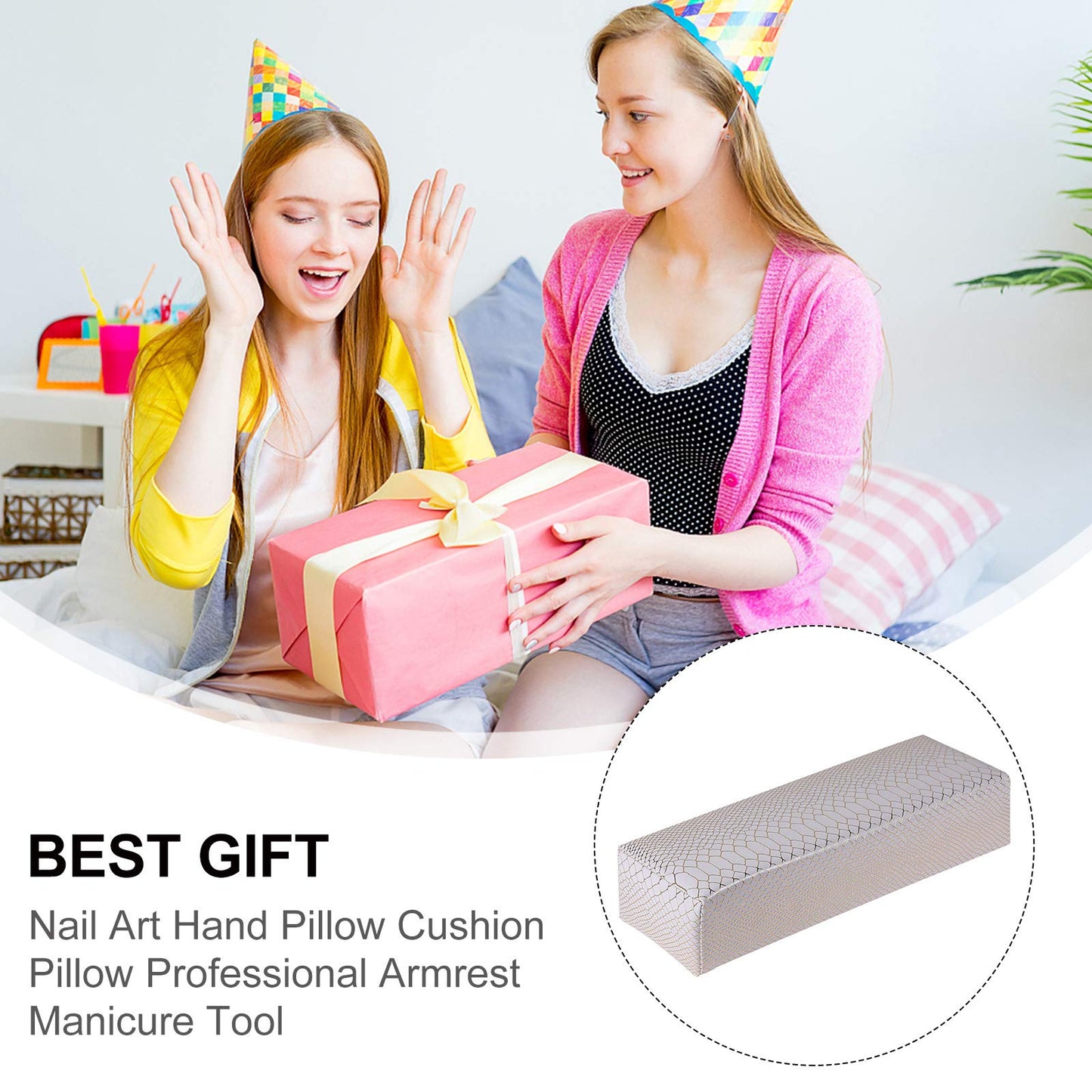 Beaupretty Manicure Hand Pillow Cushion 11.41X3.74X2.55In Nail Art Hand Rest Portable Professional Armrest for Nail Techs Salon Use