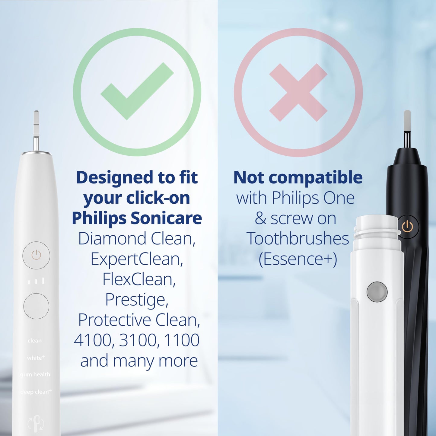 Toothbrush Heads Active Charcoal Hard Compatible with Philips Sonicare Toothbrush Heads - Replacement Heads for Natural Cleaning - Hard Brush Heads - White - Replaces HX9058-8 Pack