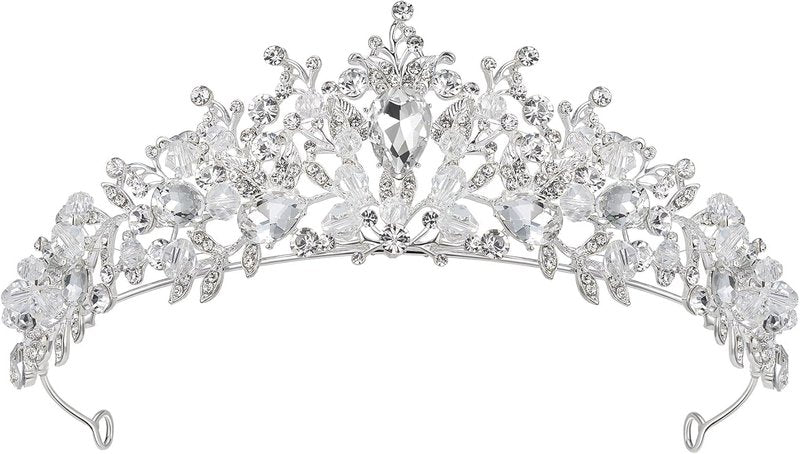 Jeweled Wedding Tiara - Metal Princess Crown for Brides | Perfect for Quinceanera, Pageant & Prom