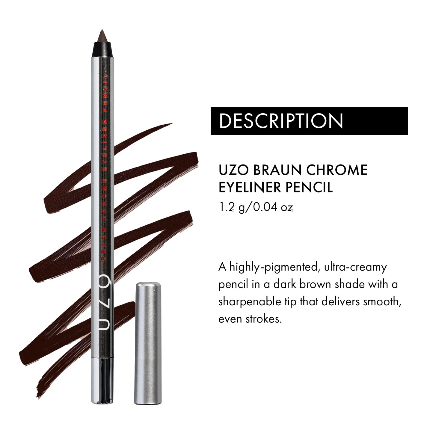 UZO Waterproof Black Eyeliner Pencil – Smudge-Proof, Long-Lasting Matte Pencil for Smooth, Precise Lines, High-Pigment, Creamy Formula, Vegan & Cruelty-Free