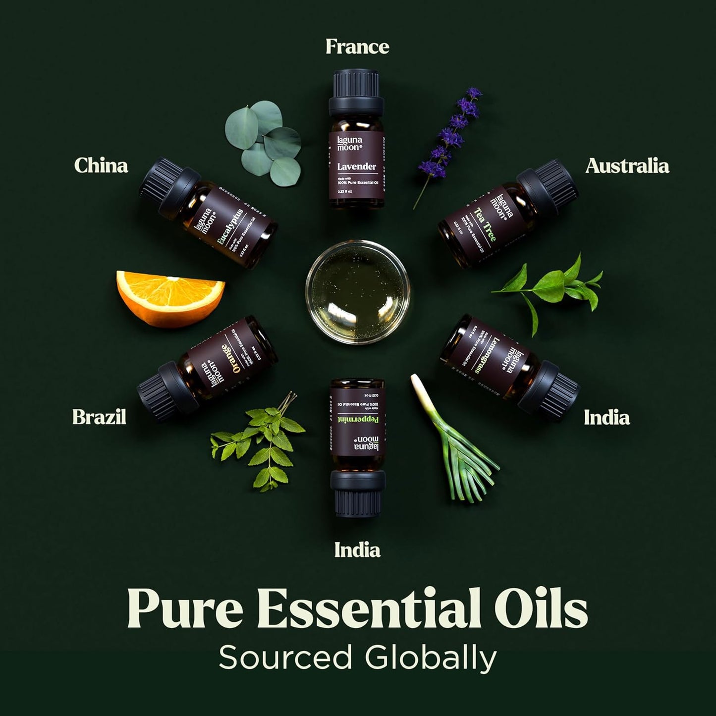 Essential Oils Aromatherapy Set - 6 Premium Scents for Diffusers, Home Care & Candle Making | Peppermint, Lavender, Eucalyptus (10mL)