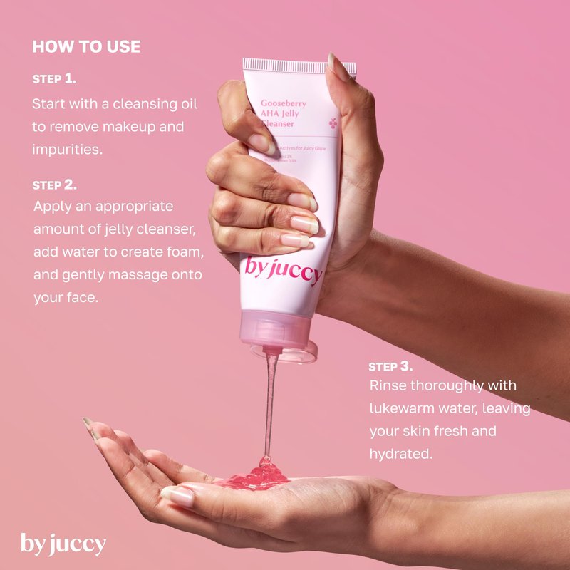 BYJUCCY Gooseberry AHA Jelly Cleanser | Gentle & Hydrating | Low PH | Glycolic Acid, Indian Gooseberry, Sea Buckthorn | Exfoliates Dead Skin Cells | Korean Skin Care | By Juicy | 4.05 Fl.oz