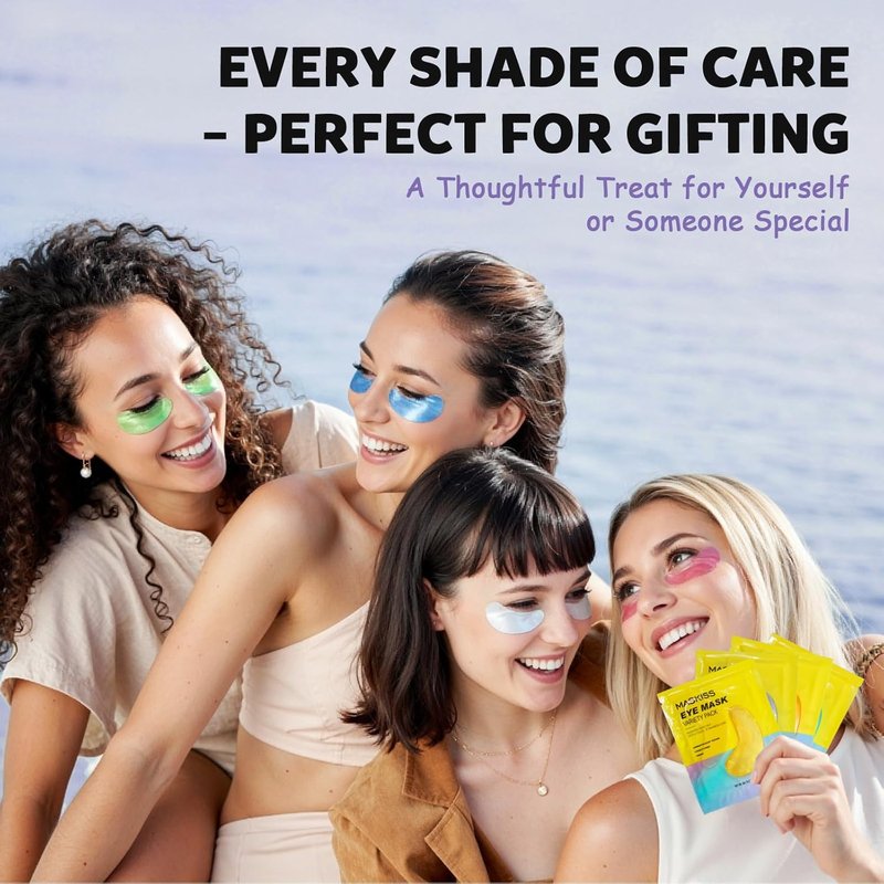 Under Eye Patches Variety Pack - 24 Pairs of Vegan Eye Masks for Dark Circles & Puffiness | 8 Colors (3 Pairs Each)