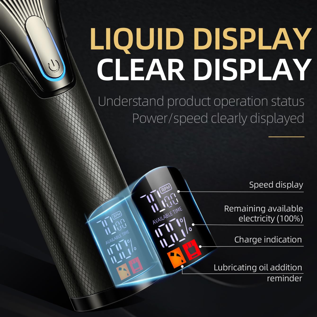 KIKIDO Hair Clippers for Men + T-Blade Trimmer Kit, Rechargeable Barber Trimmer with LCD Display & Guide Combs for Hair Cutting, Cordless Hair Clipper, Professional Clippers Set for Home Use