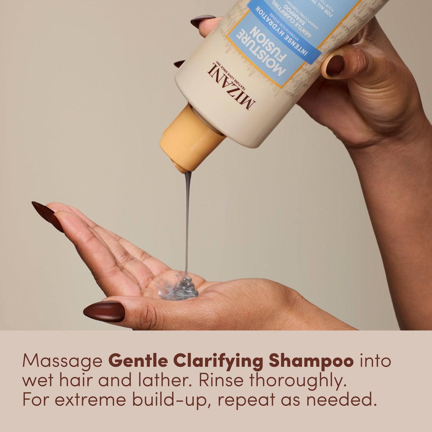 Mizani Moisture Fusion Gentle Clarifying Shampoo - Cleanses Hair to Get Rid Of Buildup, With Charcoal, For Curly Hair
