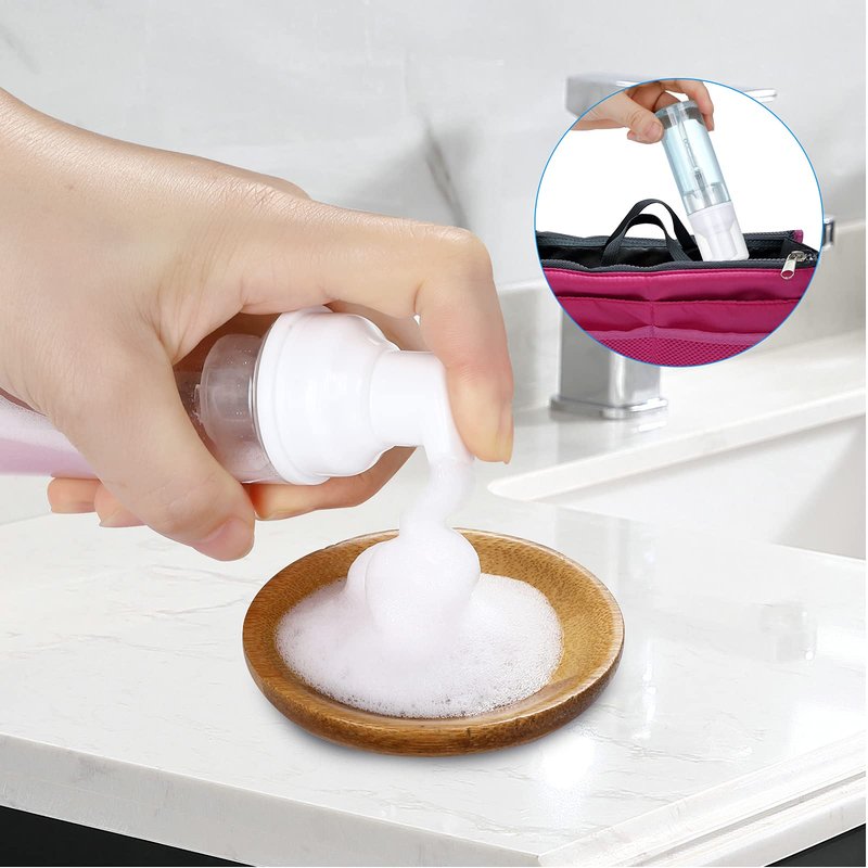 35 Pack 2 oz Foam Pump Bottles, 60ml Clear Refillable Travel Bottles for Hand Soap, Lash Shampoo, Foaming Cleanser and Liquid Soap
