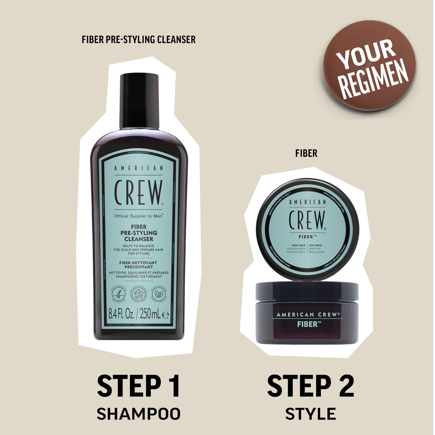 American Crew Men's Hair Fiber, Like Styling Gel with High Hold & Low Shine, Travel Size, 1.7 oz