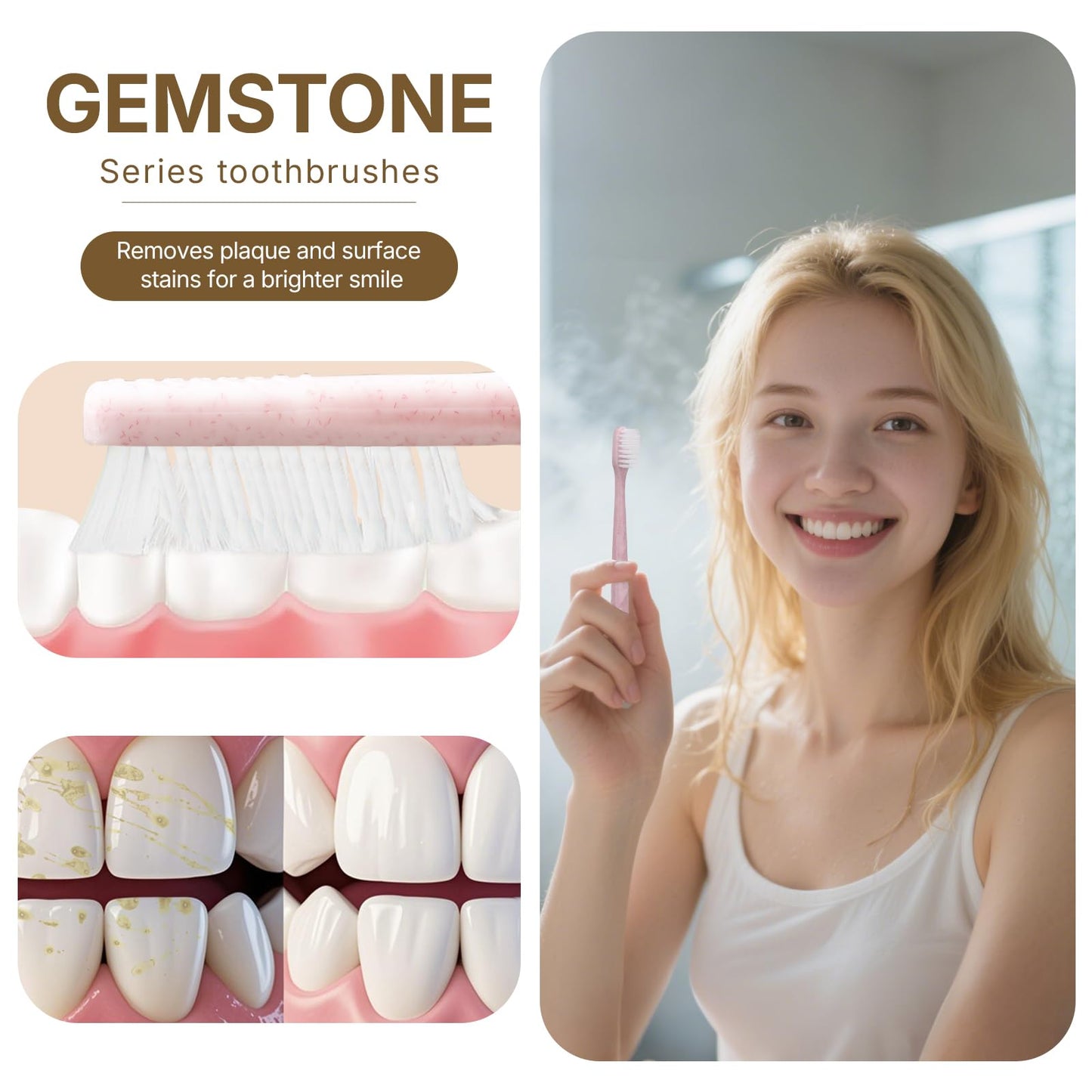 Fresings 100 Pack Premium Disposable Toothbrush with Tongue Scraper – Individually Wrapped Bulk Travel Toothbrushes, Soft Bristles for Guests, Hotel, Vacation Rental, Home & On The Go,4 Colors