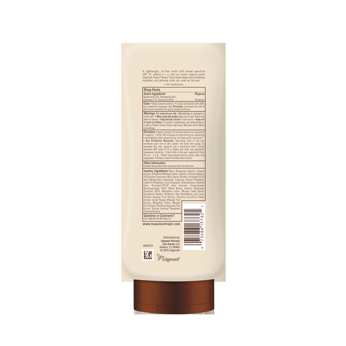 Hawaiian Tropic Sheer Touch SPF 70 Sunscreen Lotion, 8 Fl Oz