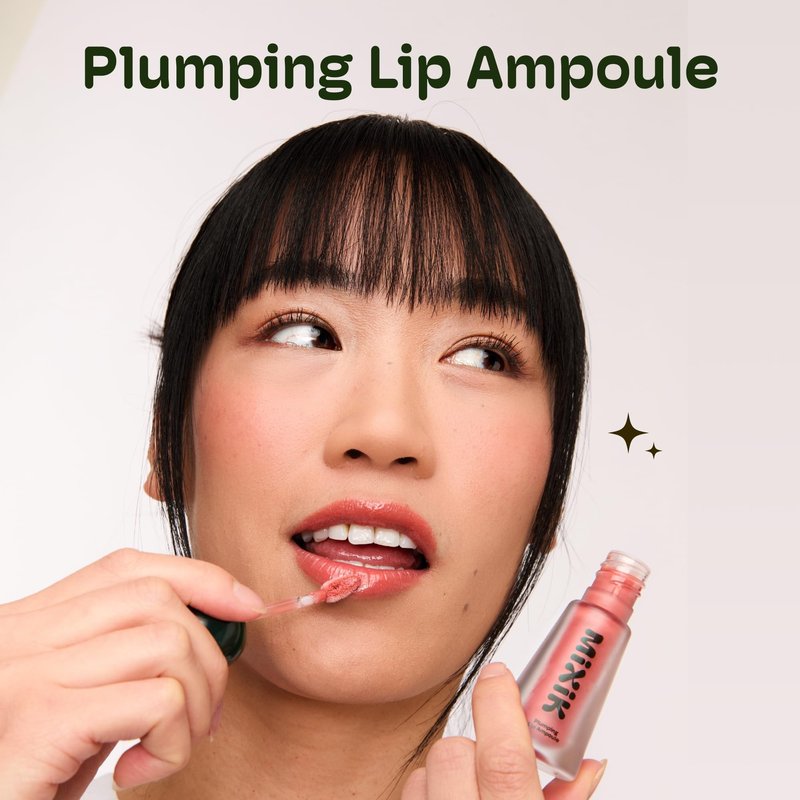 MIXIK Plumping Lip Ampoule, Hydrating Lip Gloss Plumping Ampoule made with Shea Butter & Argan Kernel Oil leaving Lips Plump, Smooth and Glossy, promotes Vibrant High-Gloss Plump Lips (Apricot Plump)