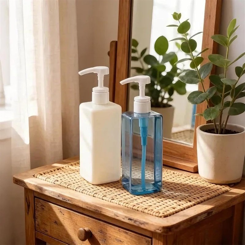 Okllen 16 Oz Plastic Pump Bottles - 12 Pack Clear Refillable Soap Dispensers for Shampoo, Lotion & Cleaning Products