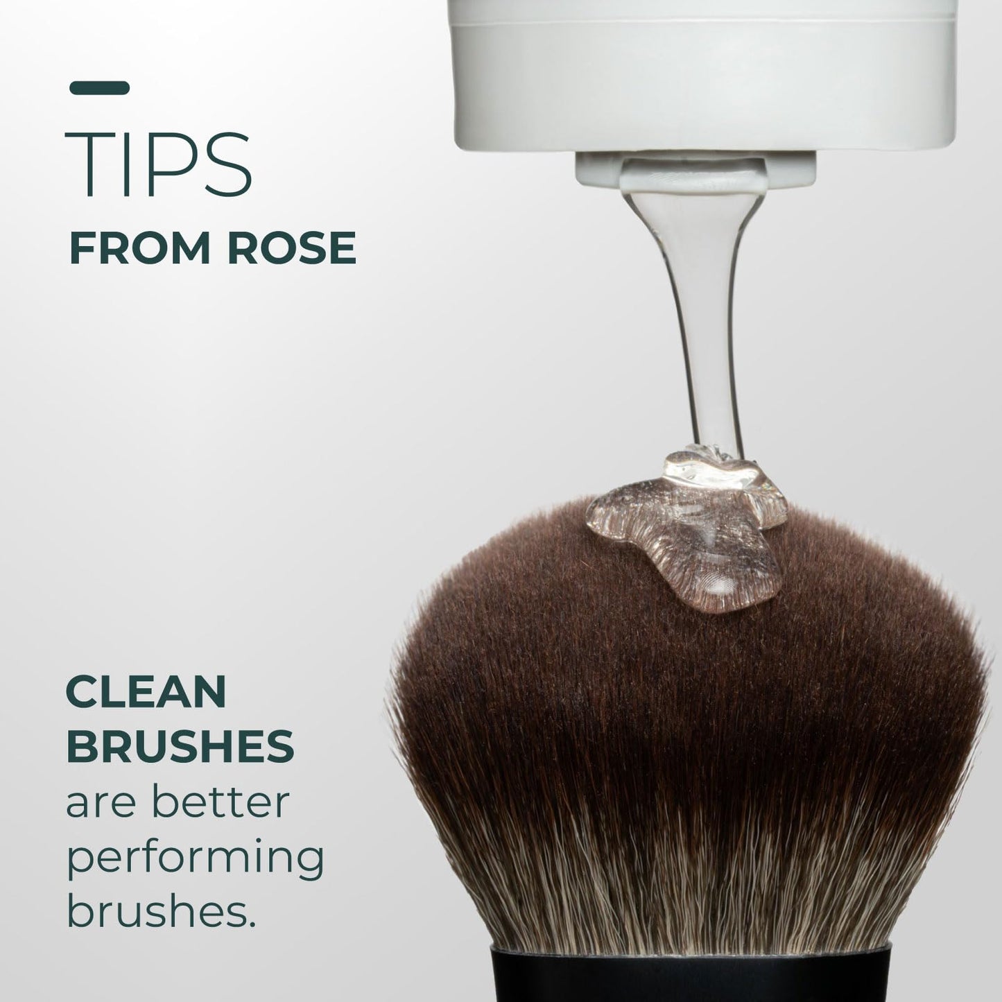 Rose and Ben Beauty Everyday Brush Cleaner | Fragrance-Free Gel Formula | Gentle and Nourishing with Avocado Oil & Aloe Vera | Professional Makeup Brush Cleanser | Vegan, Cruelty-Free
