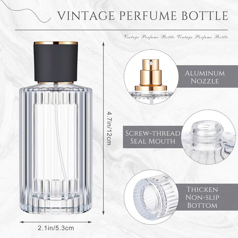 Empty Glass Perfume Bottles - 6 Pcs Refillable Atomizer Set for DIY Fragrance | 30/50/100ml Mixed Colors