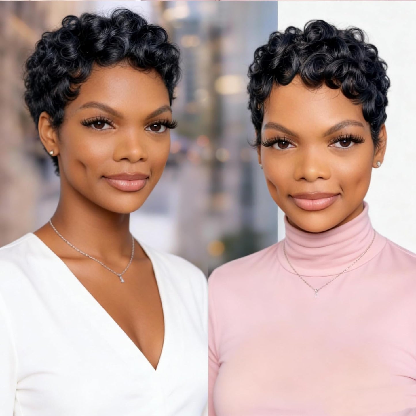 Short Curly Human Hair Wigs for Black Women - Pixie Cut Brazilian Remy Hair