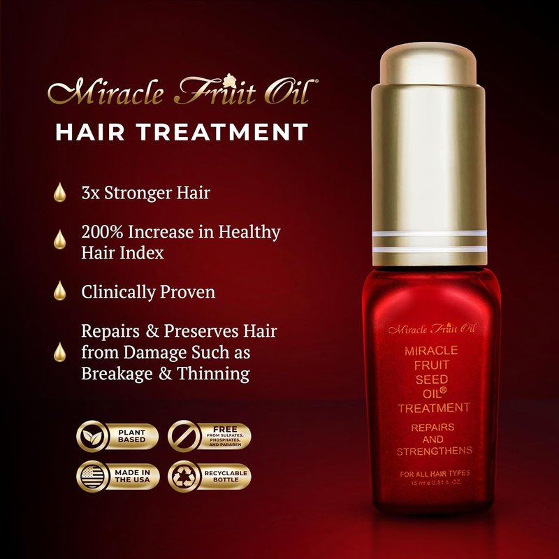 Miracle Fruit Oil Hair Care Treatment - 15ml Luxurious Oil for Damaged Hair | Reduces Breakage & Promotes Growth