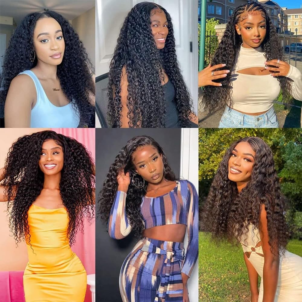 Deep Wave Human Hair Bundles 26 Inch Deep Single Bundle #1B Natural Black Human Hair Unprocessed Native Virgin Hair 100g Total Double Weft Human Hair Extensions for Women