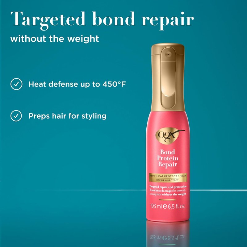 OGX Heat Protect Spray - Repair & Protect Bond Protein Mist for All Hair Types | 6.5 fl. oz