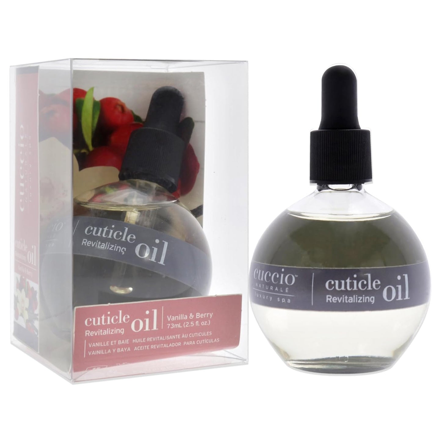 Cuccio Naturale Revitalizing Hydrating Cuticle Oil - Repair Damaged Skin & Nails - Vanilla Bean & Sugar - 2.5 Oz (Pack of 2)