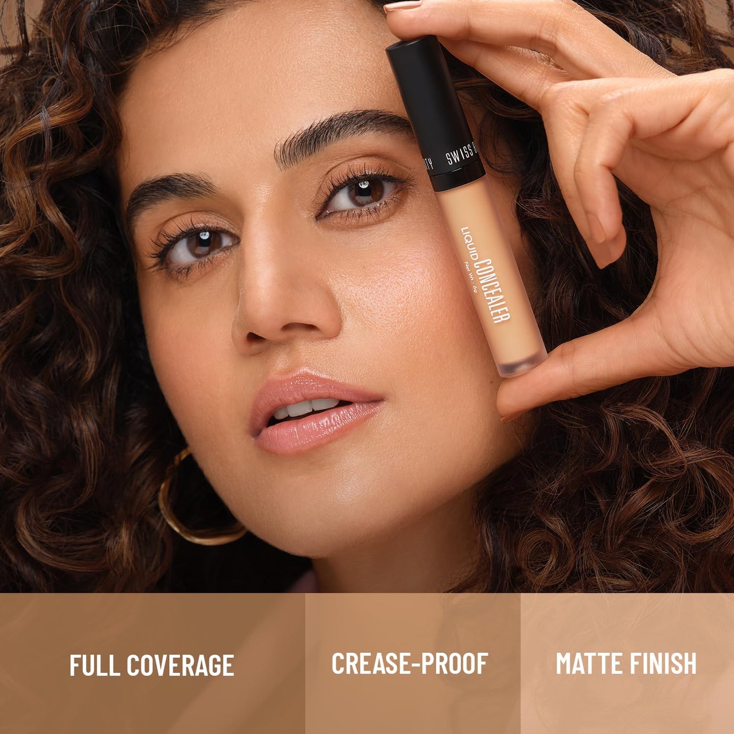 Swiss Beauty Liquid Light weight Concealer with Full Coverage |Easily Blendable Concealer for face makeup with Matte finish | Shade- Medium - Beige, 6g |