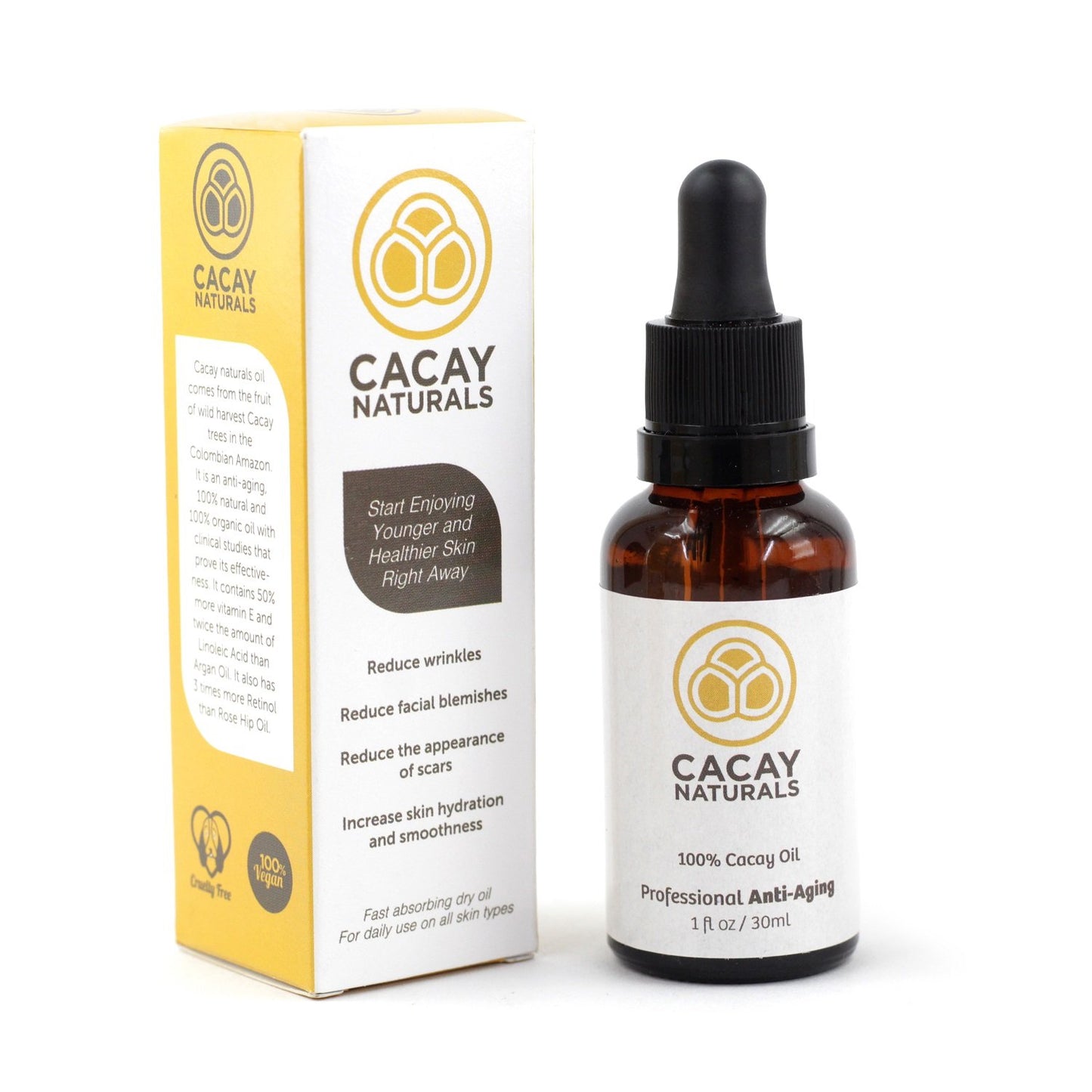 Cacay Naturals Face Oil - THE BEST Anti-Aging and Anti-Wrinkles For Your Skin. Contains 100% Pure Cacay Oil. Enjoy Younger and Healthier Skin Right Away !1 fl.oz