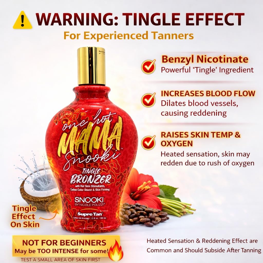 Snooki One Hot Mama Tingle bronzer with Hot Skin Stimulators, Tattoo Color Shield & Skin Firming 12oz