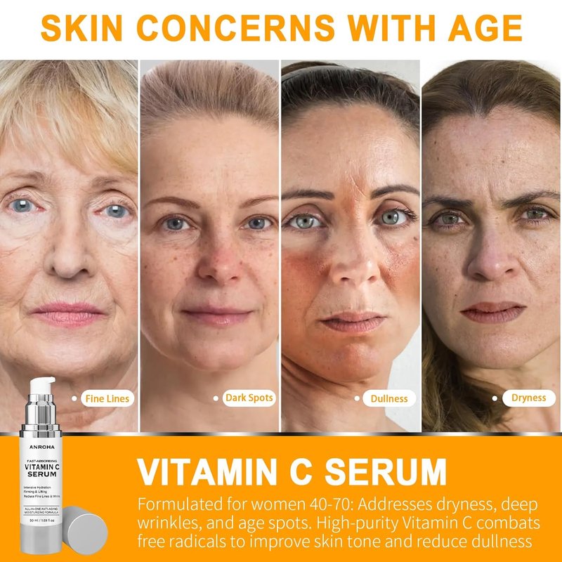 Vitamin C Serum for Mature Skin - Hydrates, Firms & Lifts | Anti-Aging Formula 1.69 fl oz