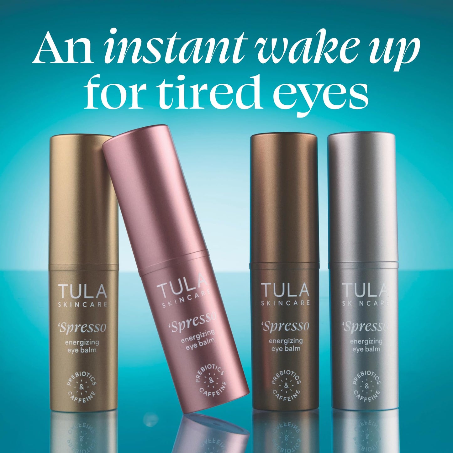 TULA Skin Care Spresso Energizing Eye Balm, Iced - Energizing & Hydrating Caffeine Under Eye Treatment for Dark Circles, Portable and Perfect to Use On-the-go, 0.35 oz.