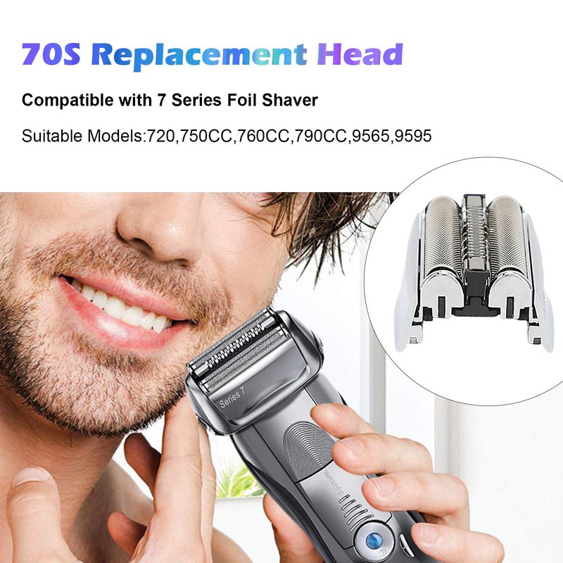 70S Electric Shaver Head Replacement Part Compatible with Braun Series 7 70S Electric Shaver Head Replacement (3 Pack)