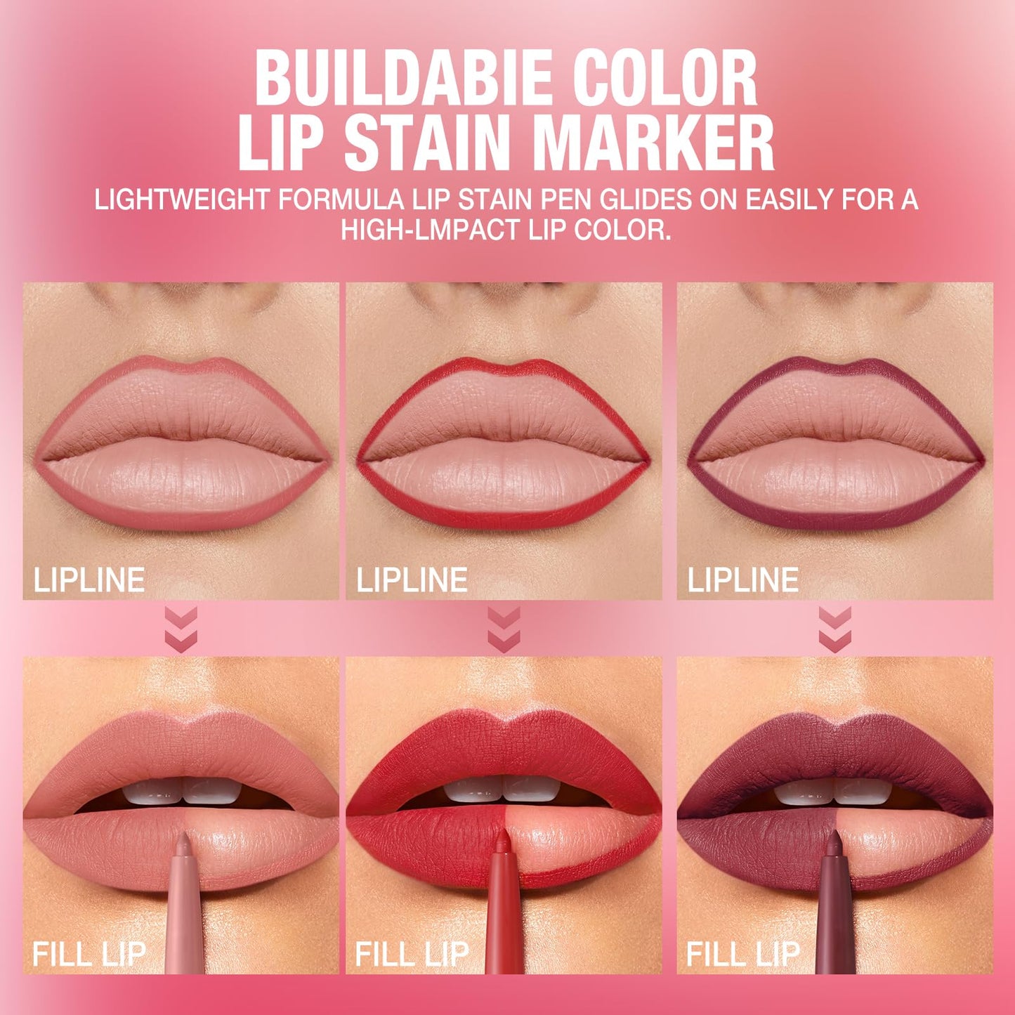 LANGMANNI 12 Colors Sculpting Matte Velvet Lip Liner Set,Smooth Creamy Texture,Waterproof And High Pigmented For Girls Daily Application Lip Makeup