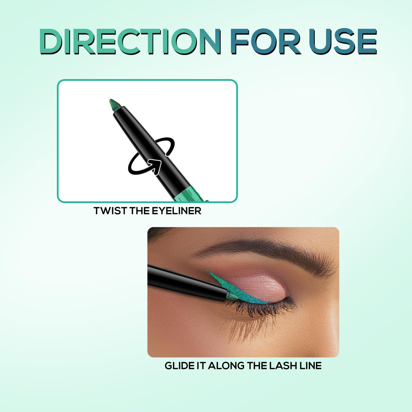 RENEE Holographic Eyeliner, Smudge-Proof & Long-Lasting, Easy Glide & Quick-Drying Formula with Monochrome Effect, Intense Color Pay-Off, Infused with Vitamin E, 06 Mercury