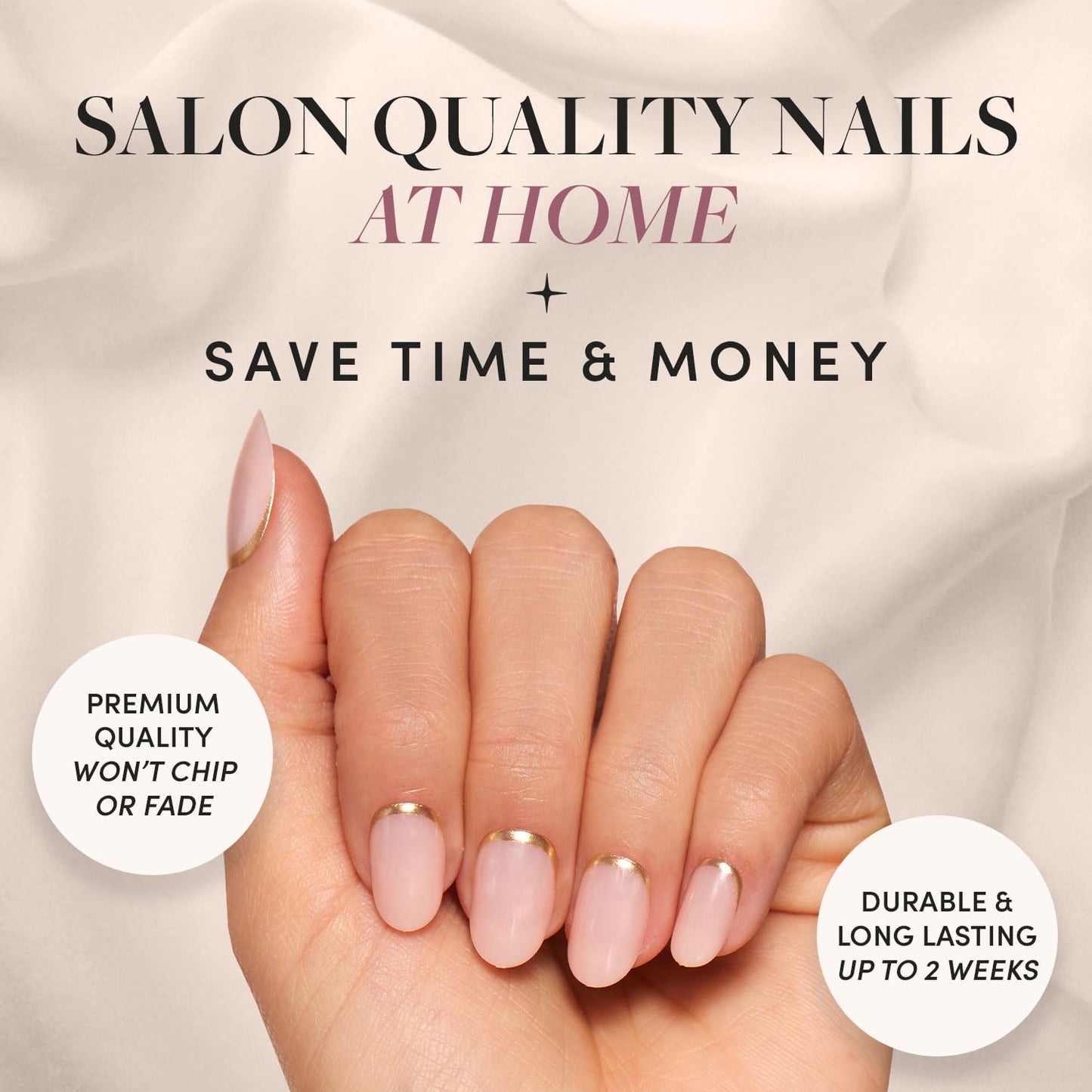 Glamnetic Press On Nails & Brush On Nail Glue Bundle - Goal Digger | Glossy, Semi-Transparent, Short Round Nails, Reusable | Super Strong Nail Glue | Mess-Free, Durable & Long-Lasting