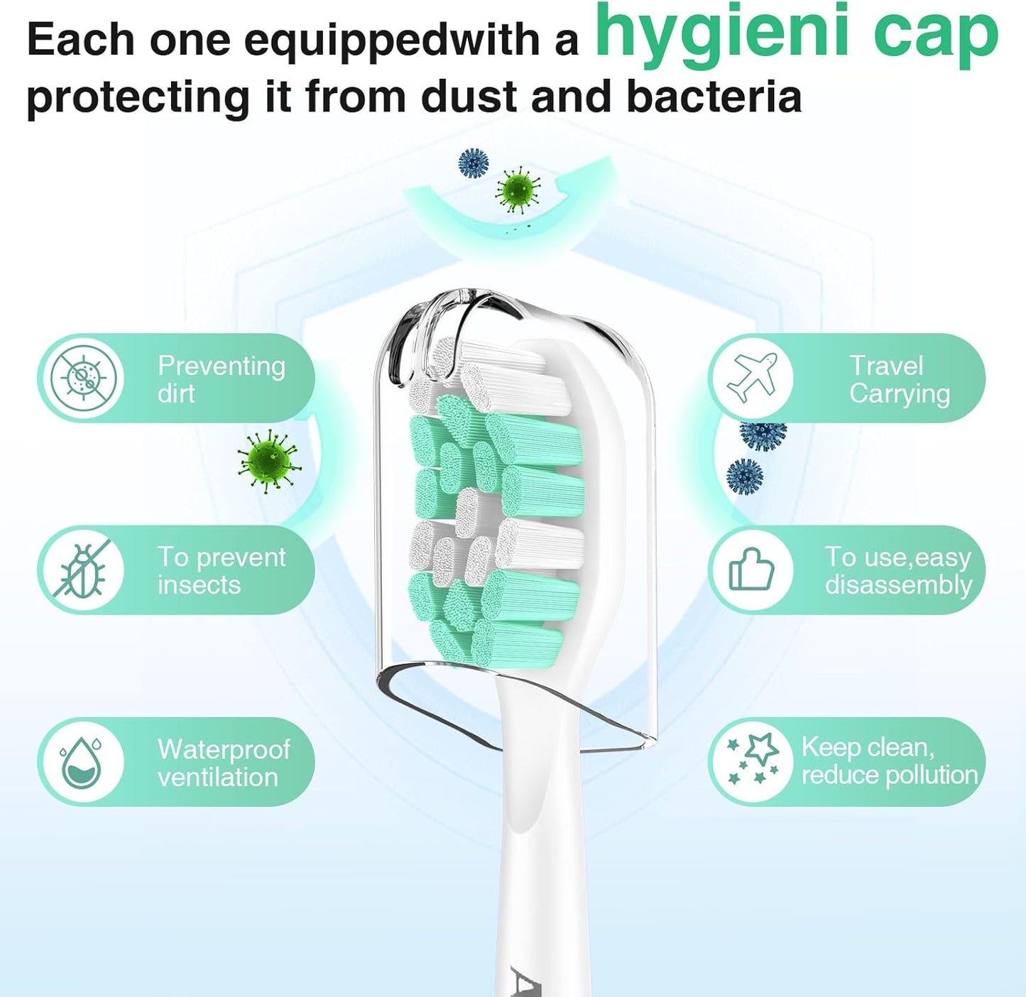 Philips Sonicare Replacement Brush Heads - Compatible C2/C1 | 4-Pack Electric Toothbrush Heads