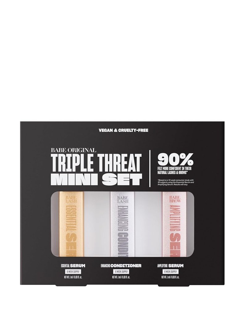 Babe Original Triple Threat Mini Set - Lash Serum & Brow Amplifier | 1 mL, 3 Pack