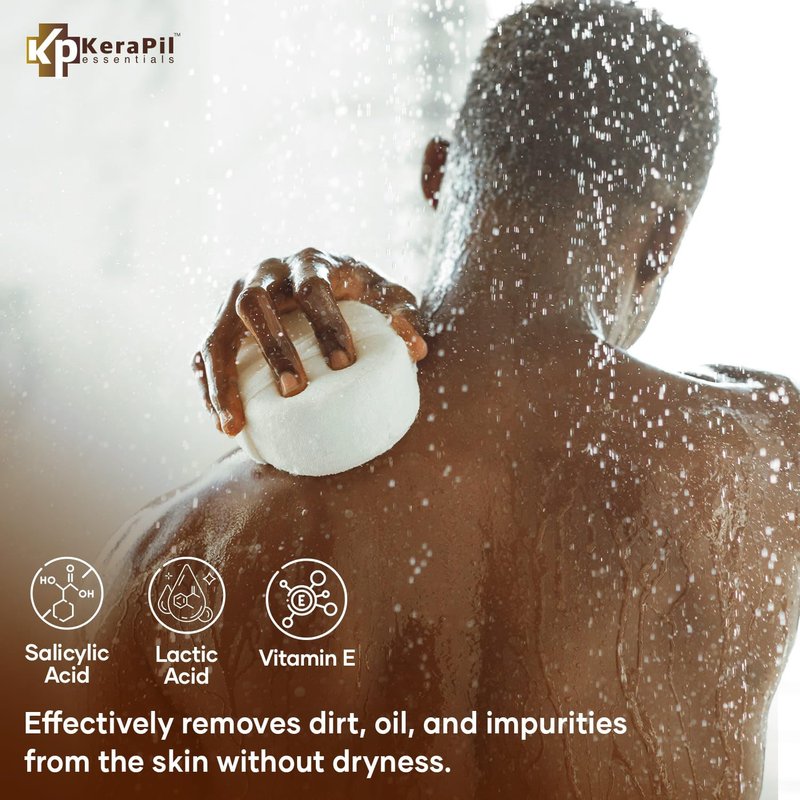 KERAPIL Exfoliating Body Wash with Salicylic Acid - No Dry Out, Gentle Exfoliates Rough and Bumpy Skin, Body Acne Wash, BHA & AHA - Coconut and Vanilla with Salicylic Acid - (16 fl oz)