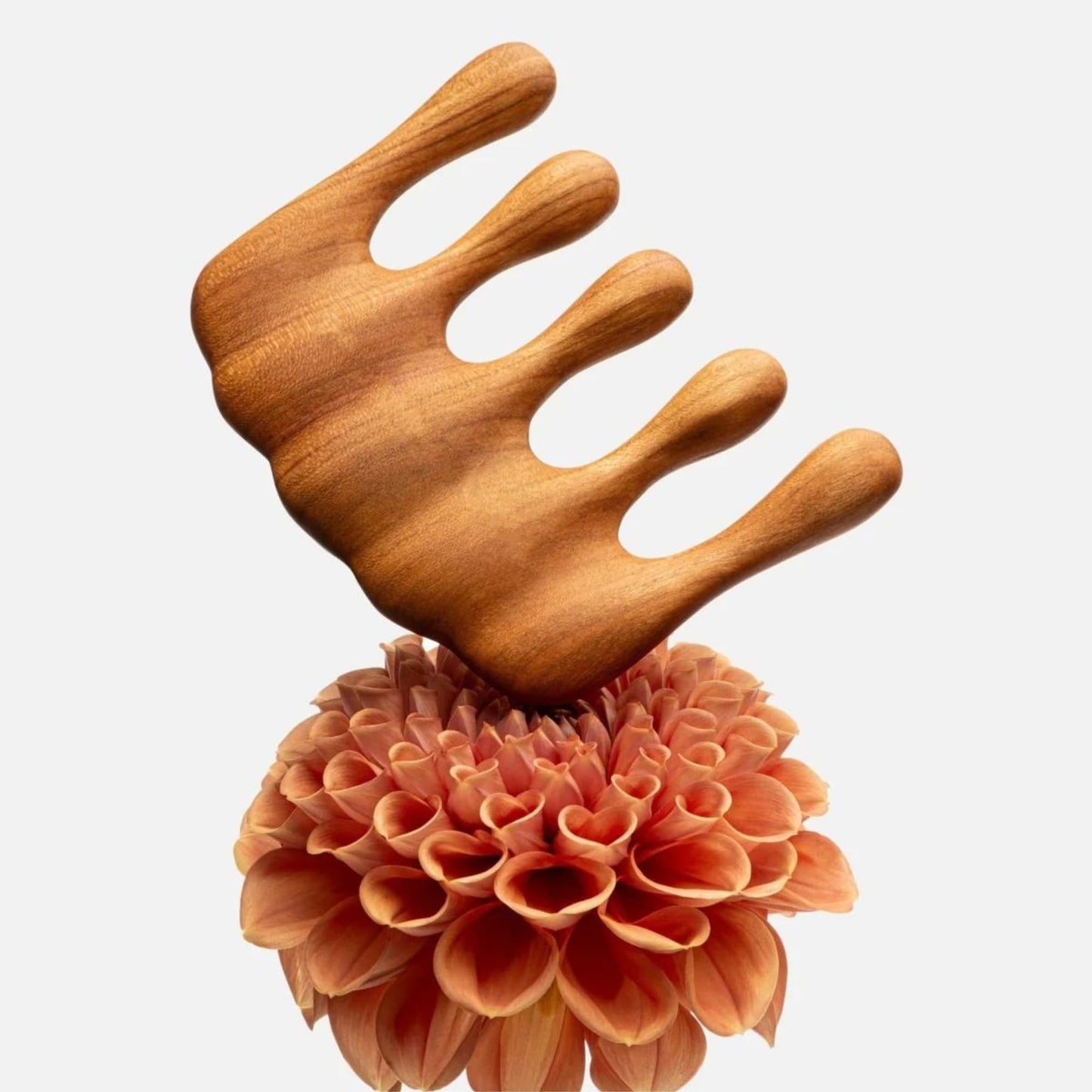 Handmade Wooden Hair Comb for Women Handmade Wooden Gua Sha Scalp Massager Natural Hair Stimulating Tool for Relaxation Lymphatic Drainage Stress Relief & Improved Circulation Eco-Friendly Self-Care Massage Tool for Healthy Hair Growth (Pear)