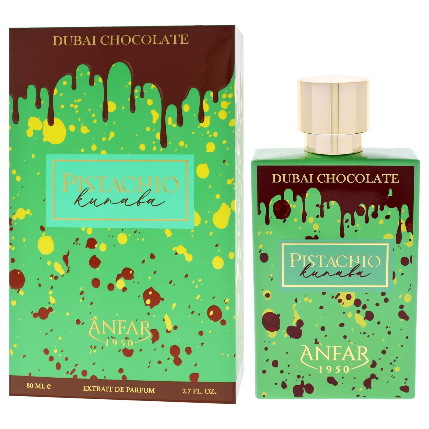 Pistachio Kunafa by Anfar 1950 – Decadent Luxury Perfume for Men & Women, Rich Chocolate, Pistachio, Amber Vanilla & Cardamom Notes, 80ml Extrait De Parfum